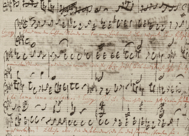 Manuscript of Bach's St Matthew Passion