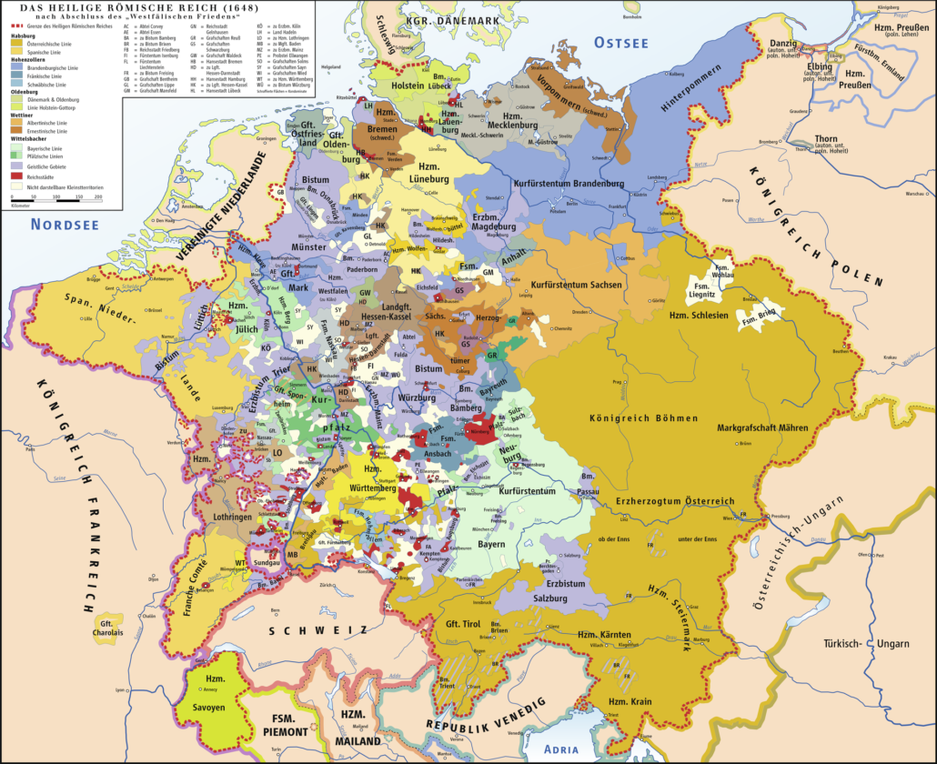 Map of the Holy Roman Empire 1648